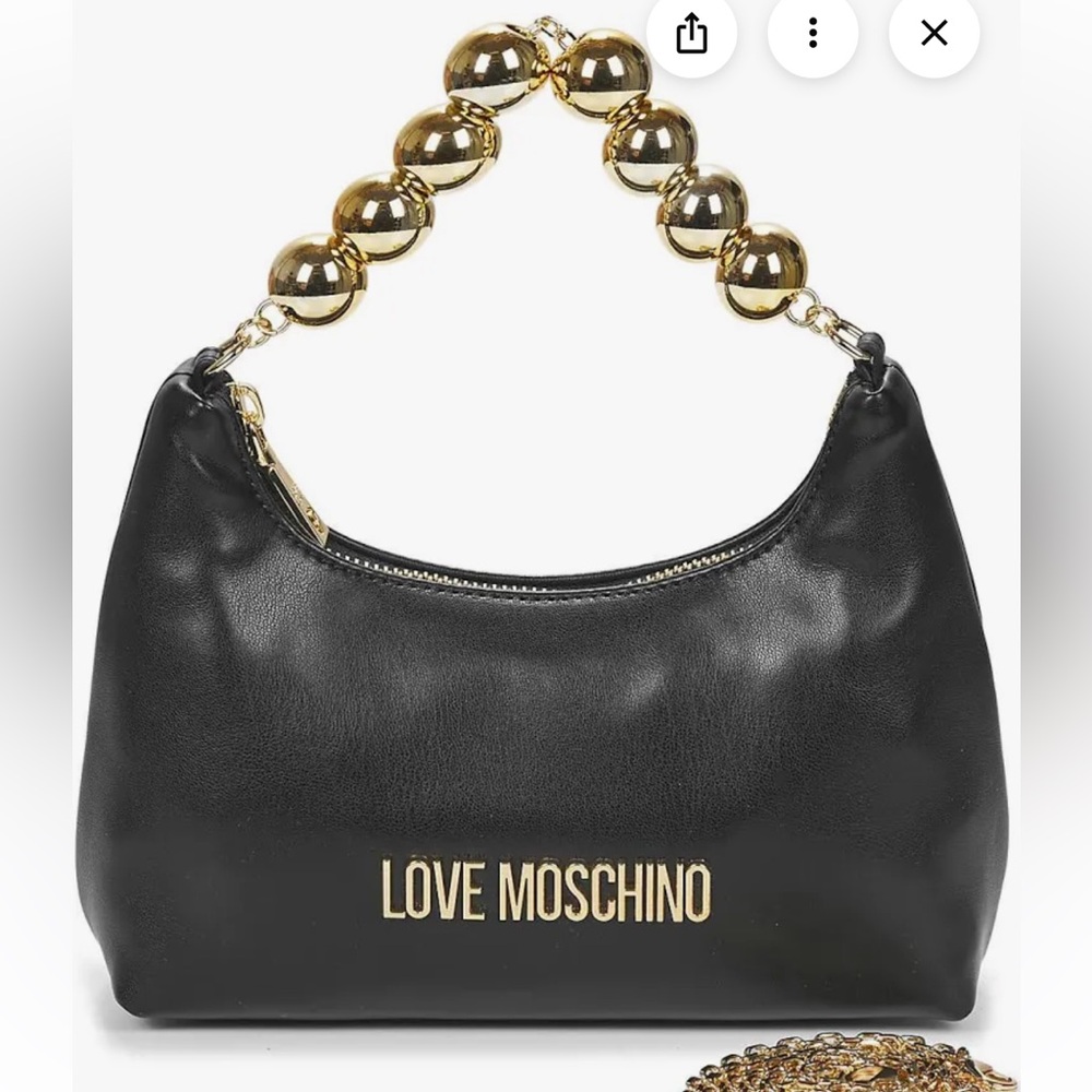 Love Moschino Black and Gold Shoulder Bag
